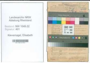 Entnazifizierung Elisabeth Kievernagel , geb. 10.07.1892 (Angestellte)