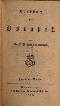 Handbuch der Botanik. 2