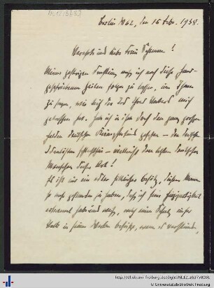 Nachlass L. Schemann (NL 12/3637) : Brief von Heinrich Class an Bertha Schemann
