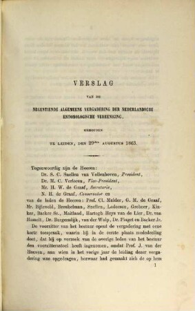 Tijdschrift voor entomologie. 7. 1864