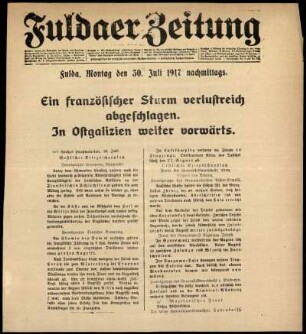 Ausgabe vom Montag, den 30. Juli 1917.