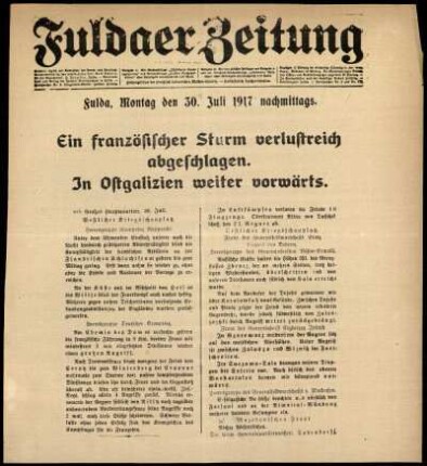 Ausgabe vom Montag, den 30. Juli 1917.