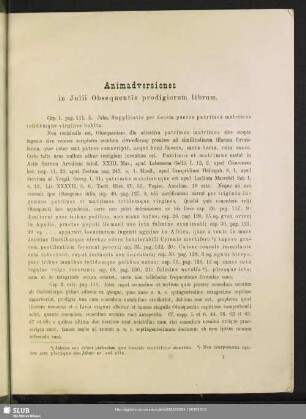 Animadversiones in Julii Obsequentis prodigiorum librum