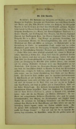 III. Süd-Amerika