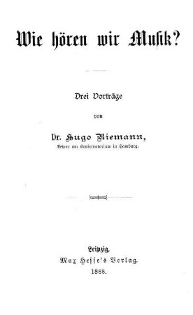 Wie hören wir Musik?