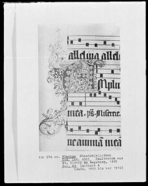 Psalterium aus Sankt Ulrich in Augsburg — Initiale A, Folio 64 recto