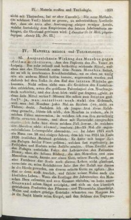 IV. Materia medica und Toxikologie.