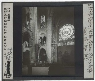 Paris, Kathedrale Notre-Dame de Paris : Innenansicht, Blick durch das QH nach N