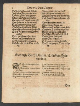 Das erste Buch Vergilii/ Von dem Fürsten Enea.