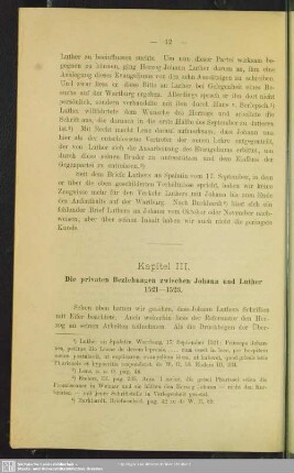 Kapitel III. Die privaten Beziehungen zwischen Johann und Luther 1521 - 1523