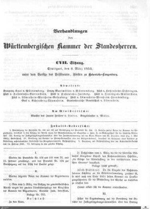 107. Sitzung, Stuttgart, 6.3.1855