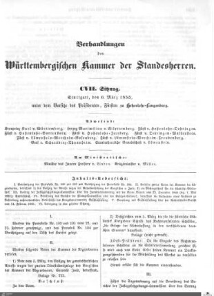 107. Sitzung, Stuttgart, 6.3.1855