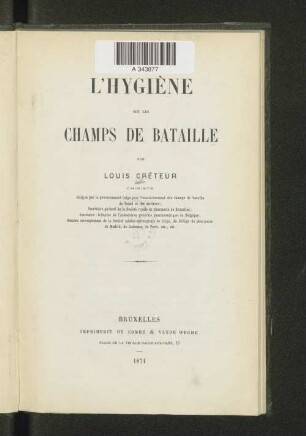 L'hygiène sur les champs de bataille