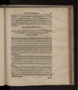 Utrum panis consecratus extra usum in Christo institutu[m] vere & simpliciter sit Sacramentum, prout asservatur in pyxide?