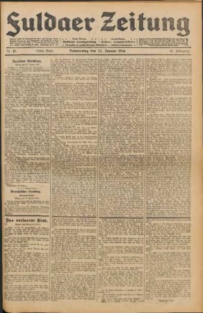 Ausgabe vom Donnerstag, den 22. Januar 1914.