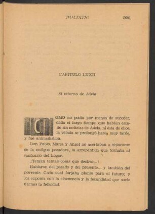 Capítulo LXXII - El retorno de Adela