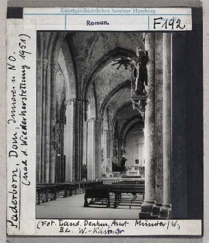 Paderborn: Dom, Inneres nach Nordosten, nach Wiederherstellung 1951