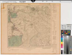 Katasteramt Arnsberg  Kreis Arnsberg, Meßtischblatt Rüthen 4516, Farbige Einzeichnung mit Namensliste