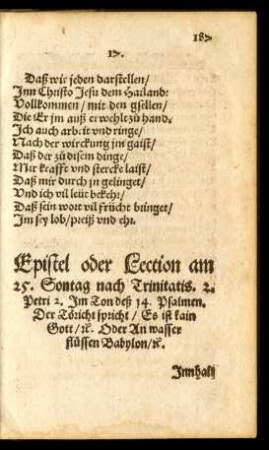 Epistel oder Lection am 25. Sontag nach Trinitatis ...