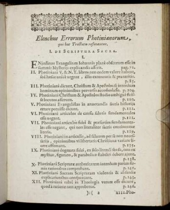Elenchus Errorum Photinianorum, qui hoc Tractatu refutantur