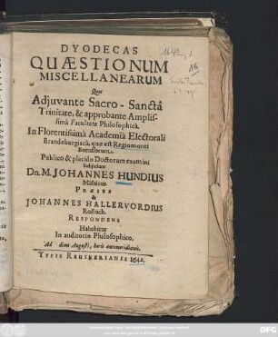 Dyodecas Quaestionum Miscellanearum