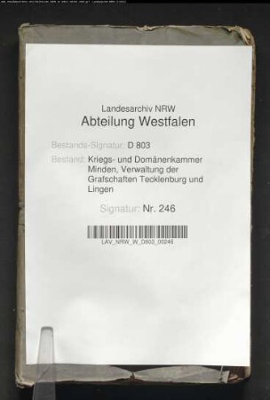 Domänenertrag von der Grafschaft Lingen