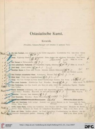 Ostasiatische Kunst (Nr. 1-174)