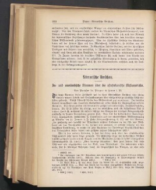Literarische Umschau. In- und ausländische Stimmen über die ostafrikanische Missionskrisis