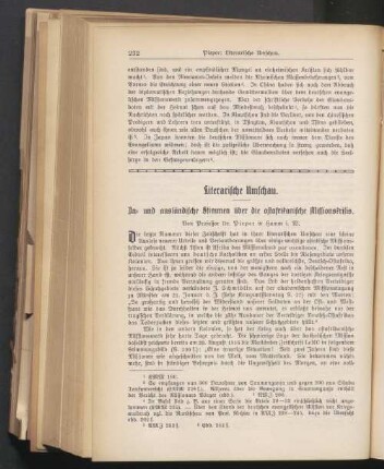 Literarische Umschau. In- und ausländische Stimmen über die ostafrikanische Missionskrisis