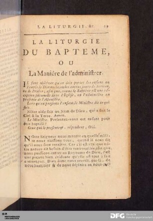 La Liturgie du Bapteme