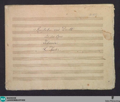 Jessonda. Excerpts - Don Mus.Ms. 1833