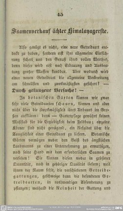 Saamenverkauf ächter Himalayagerste