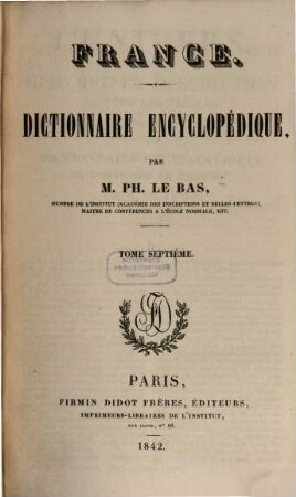 France : dictionnaire encyclopédique, 7