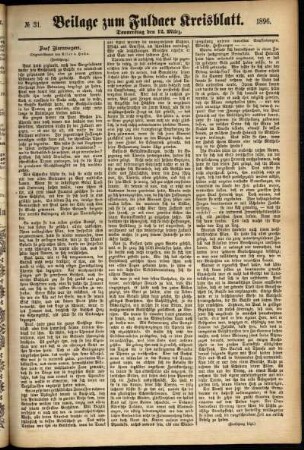 Zweite Ausgabe vom Donnerstag, den 12. März 1896.