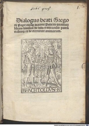 Dialogi de vita et miraculis patrum Italicorum