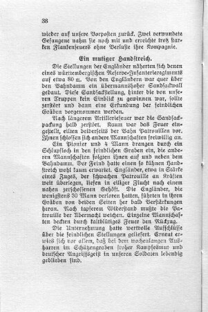 Ein mutiger Handstreich.