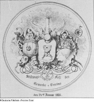 Karte zum Stiftungsfest des Berliner Gewerbevereins, 24. Januar 1836