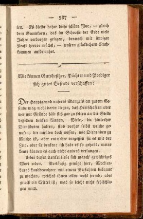 Wie können Gutsbesitzer, Pächter und Prediger sich gutes Gesinde verschaffen?