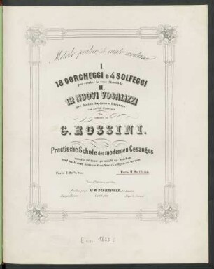 Parte II.: 12 Nuovi Vocalizzi per Mezzo-Soprano o Barytono con Acct. di Pianoforte