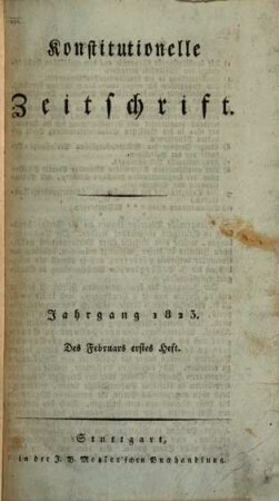 Konstitutionelle Zeitschrift. 1823,1, 1823,[1]