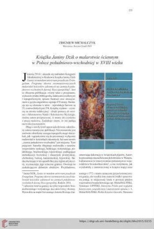 77: Książka Janiny Dzik o malarstwie ¬ściennym w Polsce południowo-wschodniej w XVIII wieku
