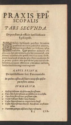 Capvt Primvm. De iurisdictione fori Poenitentialis.