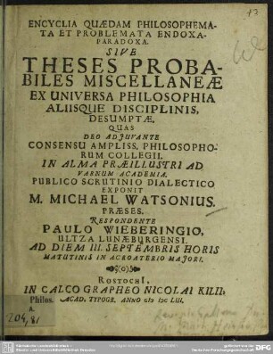 Philosophemata et problemata