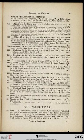 VIII. Nachtrag (Nr. 852-854)
