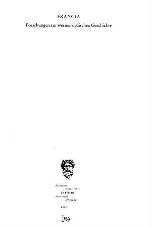Francia. 1, Mittelalter = Moyen age : Forschungen zur westeuropäischen Geschichte. 23. 1996 (1997)