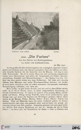 Aus: "Die Farben". Aus den Briefen des Zurückgekehrten