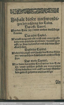 Inhalt dieser nothwendigen betrachtung des Todes