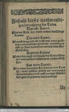Inhalt dieser nothwendigen betrachtung des Todes