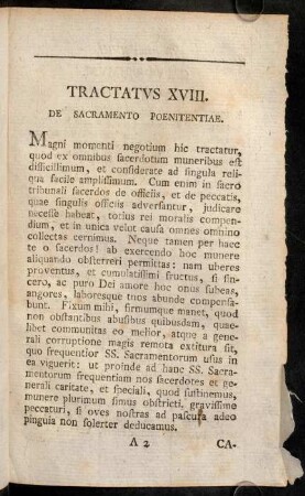 3-262, Tractatus XVIII. De Sacramento Poenitentiae.