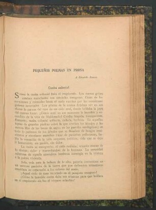 Pequeños poemas en prosa